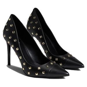 MICHAEL KORS Keke Studded Pump in Black Leather Size 5 NWOT